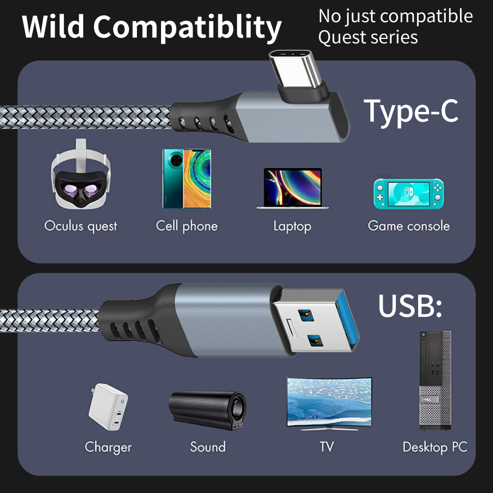 USB A to Type-C Link Cable 3m  - Pc Gaming Vr Headset recension och pris