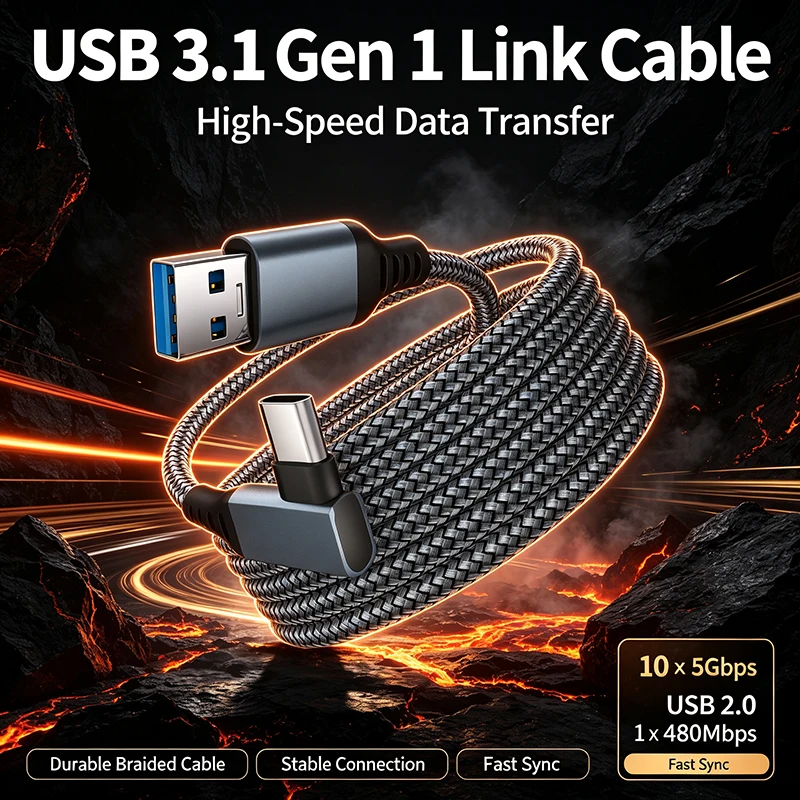 USB A to Type-C Link Cable 3m  - Pc Gaming Vr Headset recension och pris