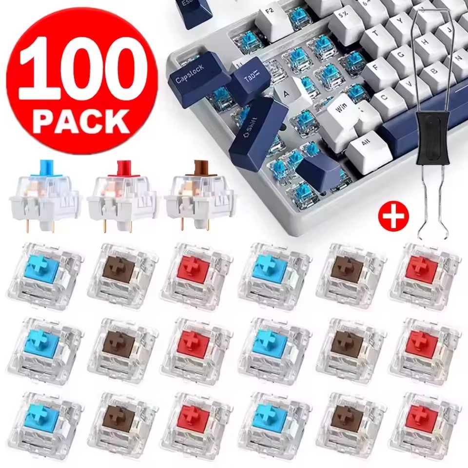 10-30Pcs 3 Pin Blue Red Brown  - Mechanical Keyboard recension och pris